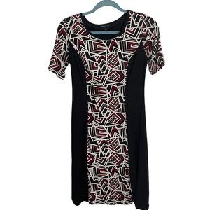 Stretchy Black Patterned Dress